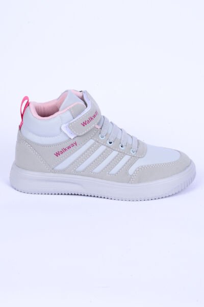 Walkway Mely 2334 Deri-Süet Boğazlı Rahat Taban Buz-Pudra Günlük Kız Çocuk Spor Ayakkabı