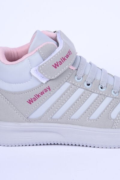 Walkway Mely 2334 Deri-Süet Boğazlı Rahat Taban Buz-Pudra Günlük Kız Çocuk Spor Ayakkabı