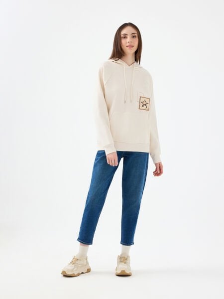 Loft 2037086 Mon Fit Koyu Mavi Kadın NormalPaça Yüksek Bel Kot Pantalon