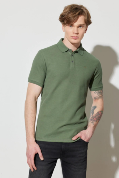 Wrangler W231325801 Yeşil Erkek Polo Yaka T-shirt