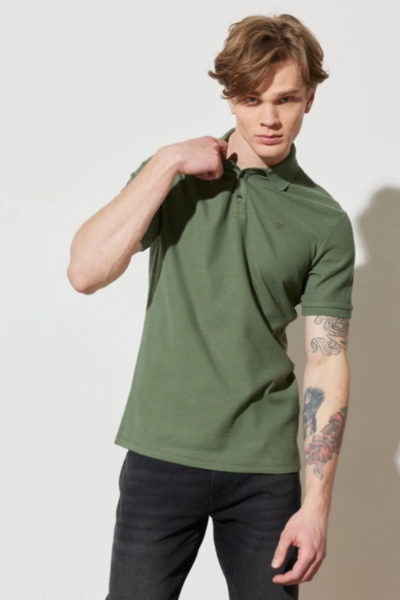 Wrangler W231325801 Yeşil Erkek Polo Yaka T-shirt