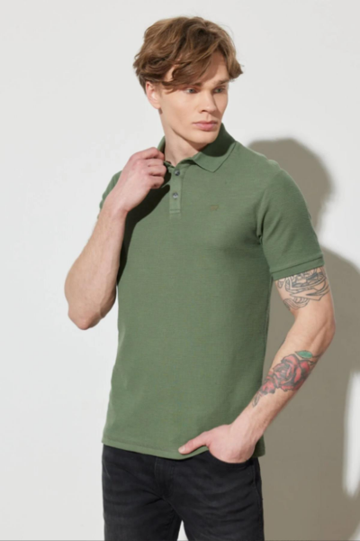 Wrangler W231325801 Yeşil Erkek Polo Yaka T-shirt