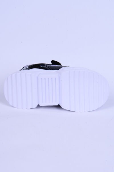 Lafonten 732 P Fileli Deri Detaylı Rahat Taban Esnek Hafif  Siyah-Mor Günlük Kız Çocuk Ayakkabı