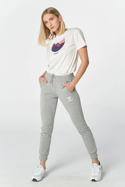 Hummel 931470-2006 Gri Beli Ve Paçası Lastikli Kadın Eşofman Altı