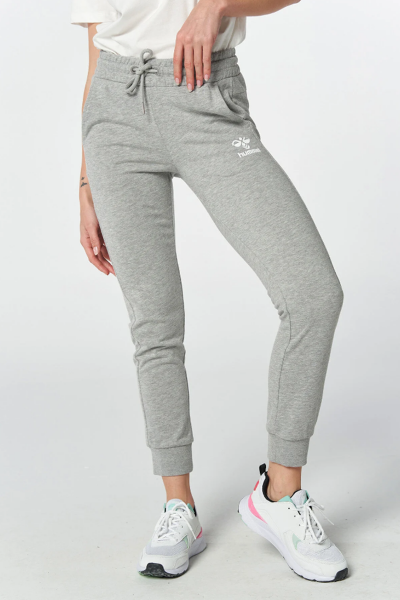 Hummel 931470-2006 Gri Beli Ve Paçası Lastikli Kadın Eşofman Altı