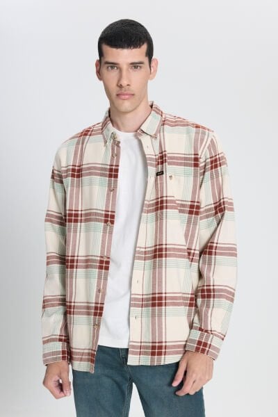 Lee L6616720543 Ekru Erkek Çift Cepli Oduncu Gömleği