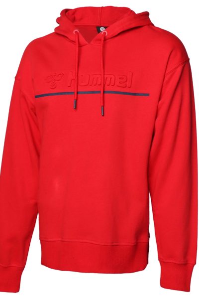 Hummel 921645-3658 Kırmızı Önü Hummel Baskılı Kapüşonlu Erkek Sweat