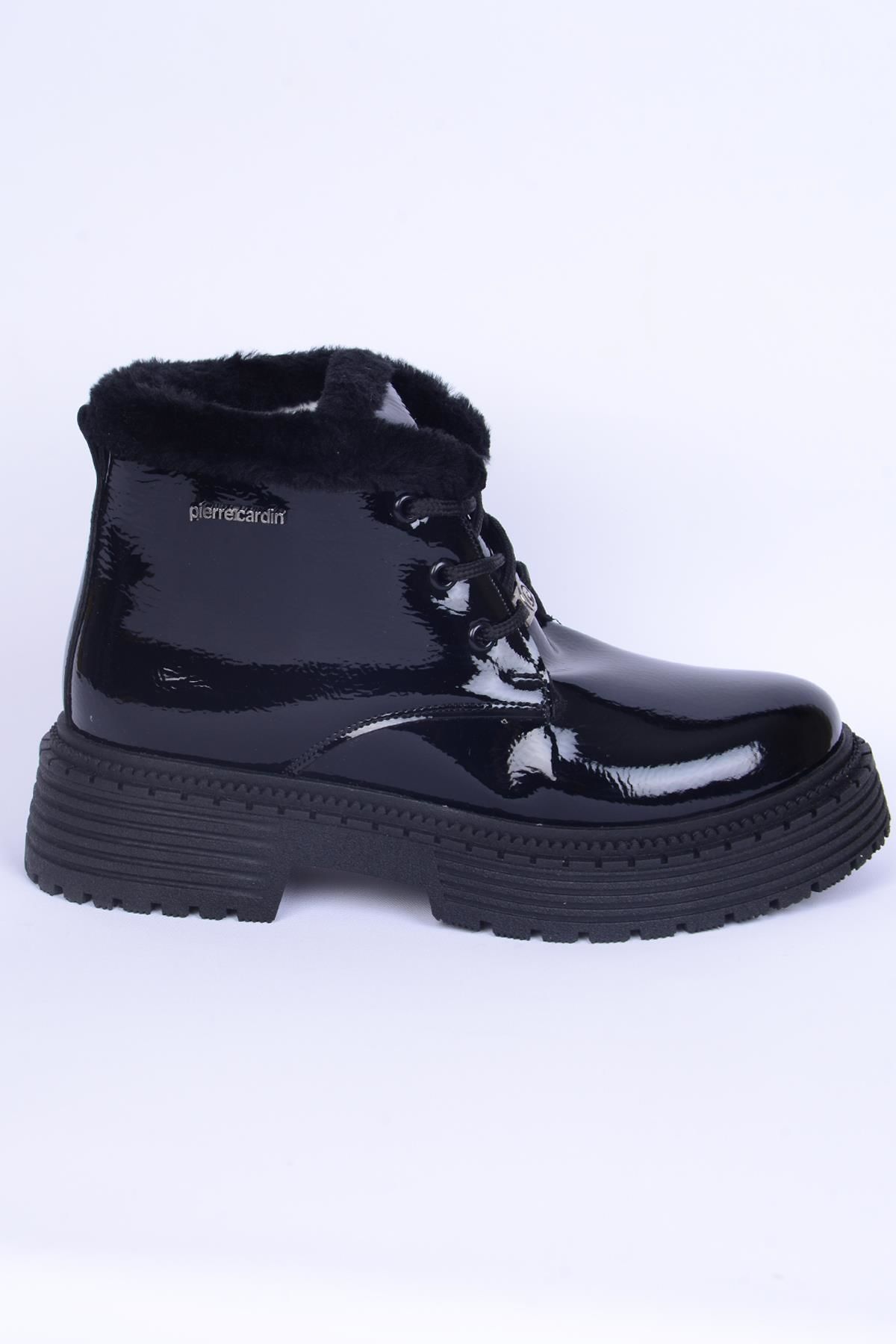 Pierre Cardin 52412 Siyah Kadın Parlak Rugan Bot