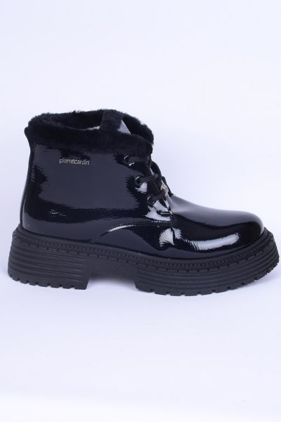 Pierre Cardin 52412 Siyah Kadın Parlak Rugan Bot