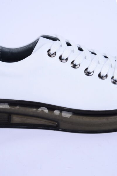 New Onix 112 Deri Bağcıklı Ortopedik Taban Tabanı Silikon Kaplama Beyaz Günlük Erkek Ayakkabı