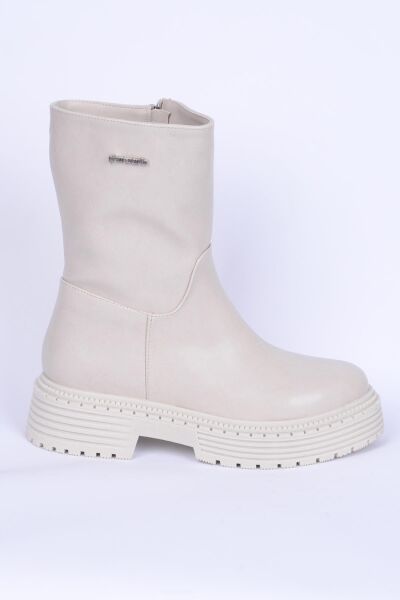 Pierre Cardin 52419 Krem Kadın Parlak Rugan Bot