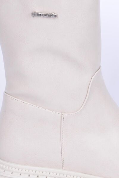 Pierre Cardin 52419 Krem Kadın Parlak Rugan Bot