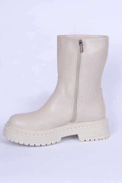 Pierre Cardin 52419 Krem Kadın Parlak Rugan Bot