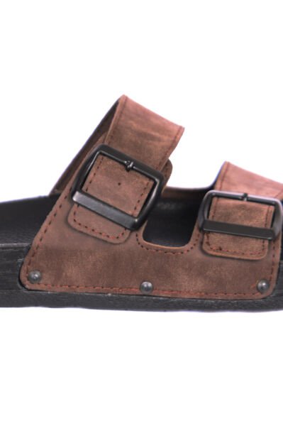 Pierre Cardin 7241 Kahve Nubuk Çift Bantlı Erkek Terlik