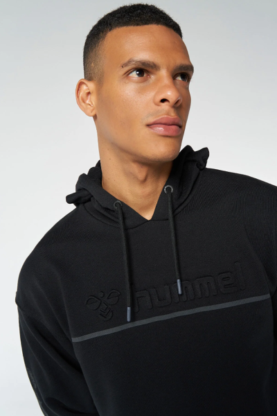 Hummel 921645-2001 Siyah Önü Hummel Baskılı Kapüşonlu Erkek Sweat