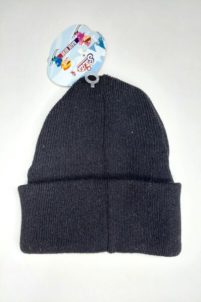 Hanece Kids Siyah Süper Girl Nakışlı Kız Çocuk Bere