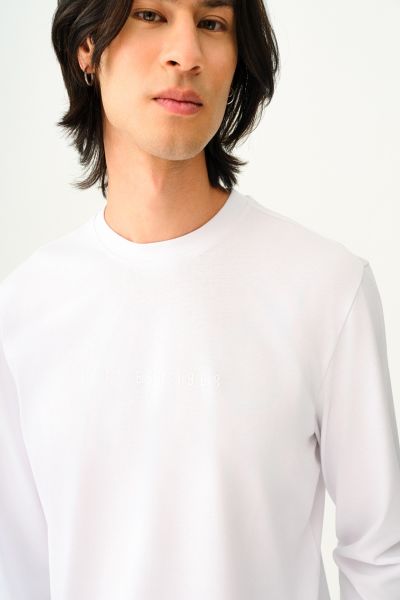 Loft 2037825 Beyaz Erkek Regular Fit Önü Baskılı Bisiklet Yaka Tshirt