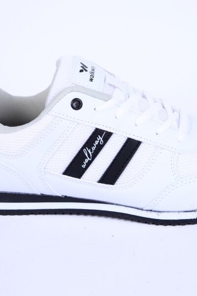 Walkway Effective M-G Fileli Deri Detaylı Rahat Taban Esnek Beyaz Günlük Unisex Spor Ayakkabı