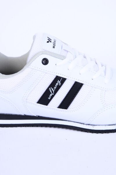 Walkway Effective M-G Fileli Deri Detaylı Rahat Taban Esnek Beyaz Günlük Unisex Spor Ayakkabı