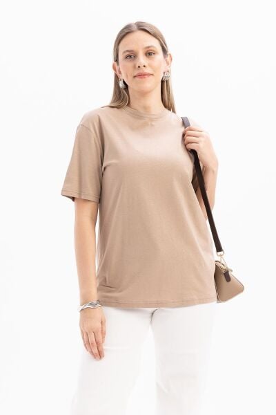 Allday S16032A0 Vizon Kadın Kısa Kollu Nakış Detaylı Süprem T-Shirt