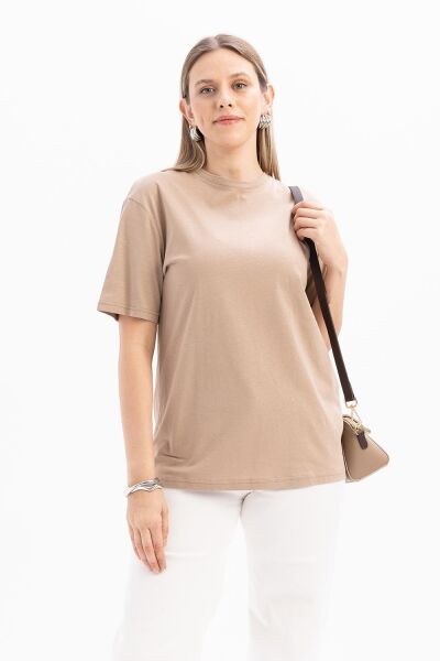 Allday S16032A0 Vizon Kadın Kısa Kollu Nakış Detaylı Süprem T-Shirt