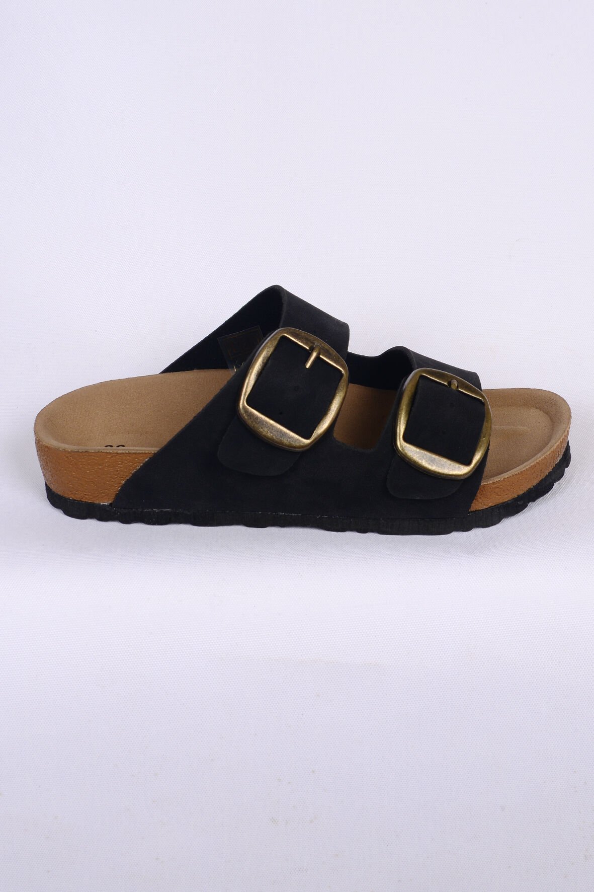 Pierre Cardin 7551 Anatomik Rahat Orijinal Ürün Çift Tokalı Siyah Kadın Terlik