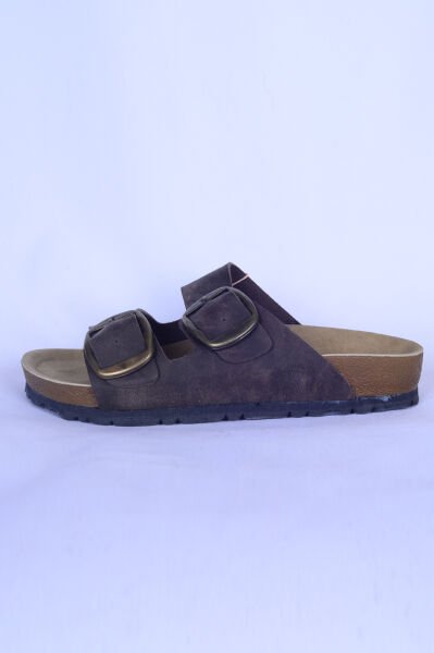 Pierre Cardin 7191 Deri Rahat Taban Kemerli Kahverengi Günlük Kadın Terlik