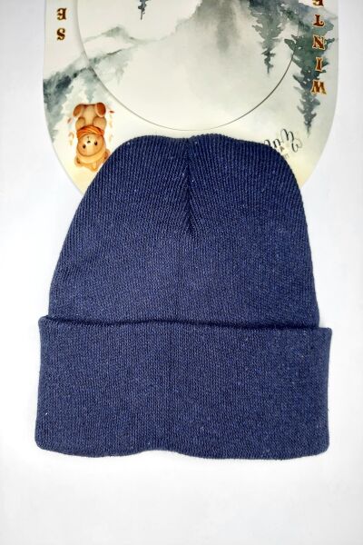 Hanece Kids Peluş Lacivert Ayıcıklı Erkek Çocuk Bere