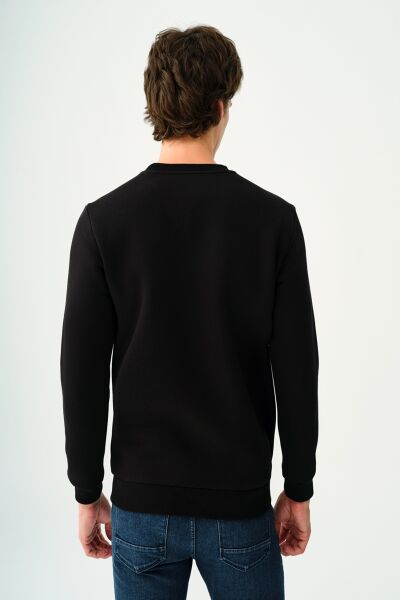 Loft 2037697 Siyah Erkek Üç İplik Bisiklet Yaka Siyah Logolu Sweat
