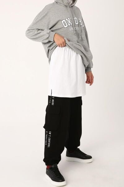 Allday 21OX06002AL0 Beyaz Kadın Pamuklu Penye İçlik Etek