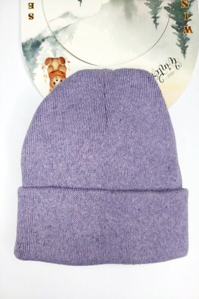 Hanece Kids Peluş Lila Ayıcıklı Kız Çocuk Bere