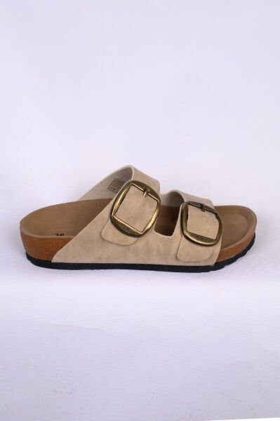 Pierre Cardin PC-7551 Yüksek Taban Ortopedik Taban Bej Kadın Günlük Terlik