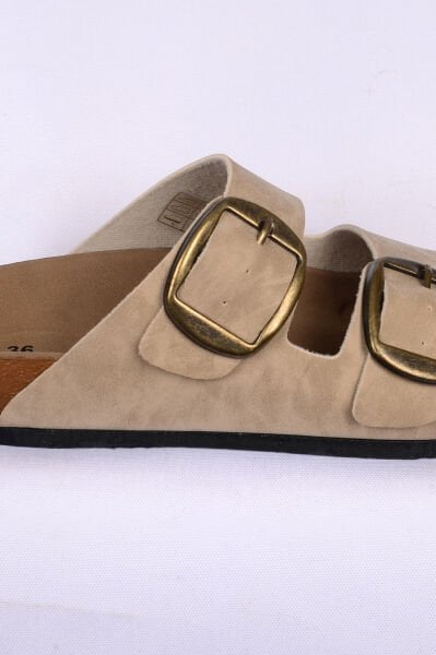 Pierre Cardin PC-7551 Yüksek Taban Ortopedik Taban Bej Kadın Günlük Terlik