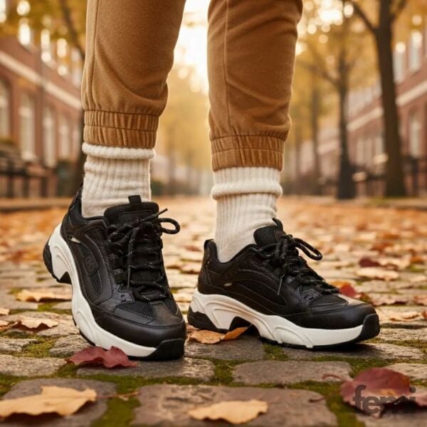 KUUM K15-34142 VIP EXCLUS Siyah Kadın Bağcıklı Sneaker Ayakkabı