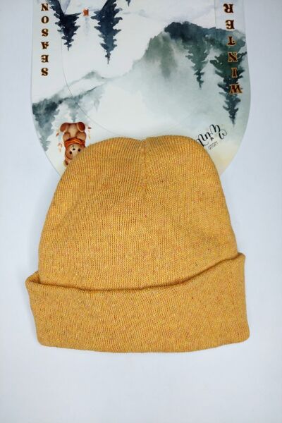 Hanece Kids Peluş Sarı Ayıcıklı Unisex Çocuk Bere