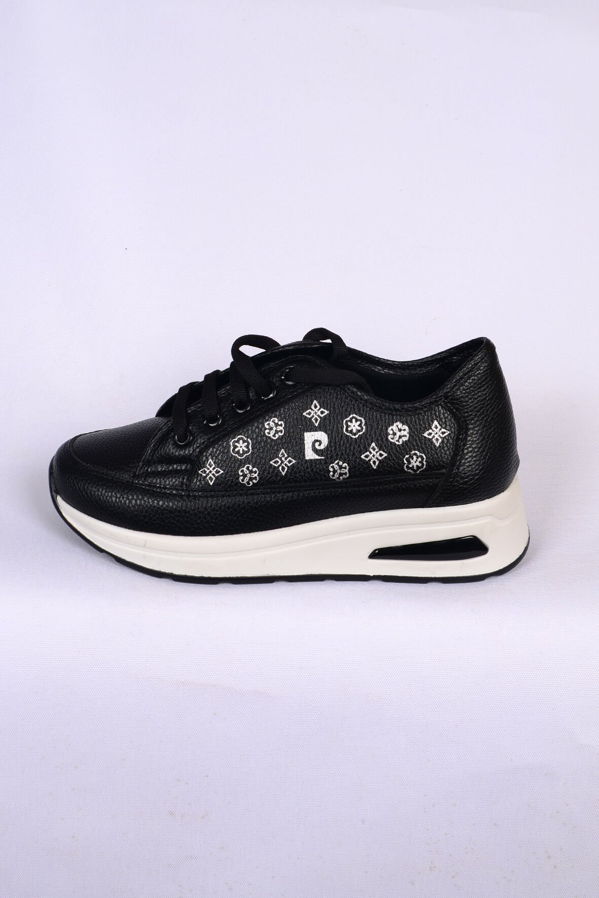 Pierre Cardin 54779 Yüksek Taban Deri Siyah-Beyaz Kadın Günlük Ayakkabı