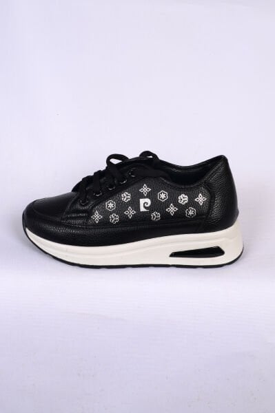 Pierre Cardin 54779 Yüksek Taban Deri Siyah-Beyaz Kadın Günlük Ayakkabı