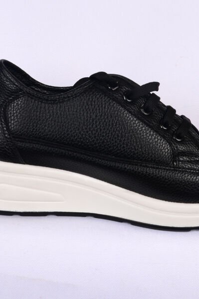 Pierre Cardin 54779 Yüksek Taban Deri Siyah-Beyaz Kadın Günlük Ayakkabı