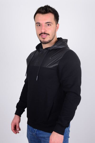 Cazador 23KCEEO05041 Siyah Önü Çıtçıtlı Fermuarlı Kapüşonlu Erkek Sweat