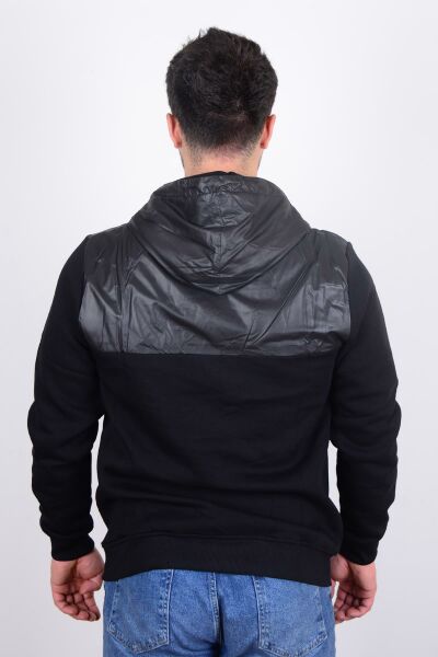 Cazador 23KCEEO05041 Siyah Önü Çıtçıtlı Fermuarlı Kapüşonlu Erkek Sweat