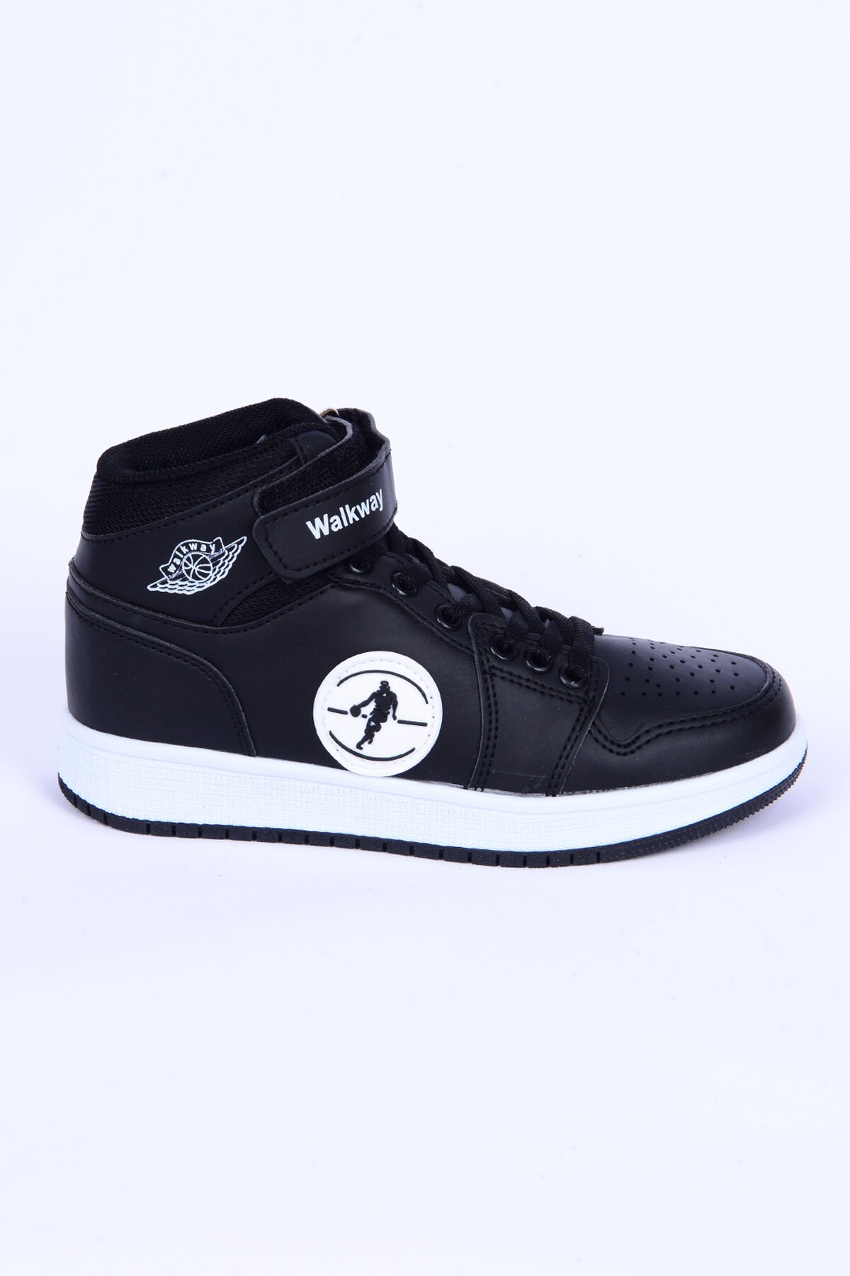 Walkway Sloga Hı F Deri Boğazlı Rahat Taban Siyah Günlük Unisex Çocuk Spor Ayakkabı