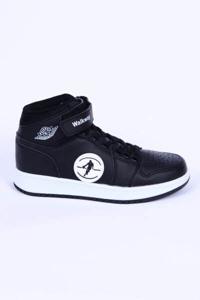 Walkway Sloga Hı F Deri Boğazlı Rahat Taban Siyah Günlük Unisex Çocuk Spor Ayakkabı