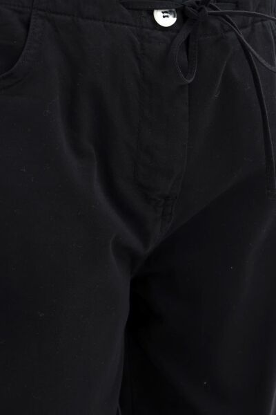 Allday S77117A0 Siyah Kadın Geniş Paça Gabardin Pantolon