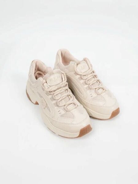KUUM K15-34142 VIP EXCLUS Bej Kadın Bağcıklı Sneaker Ayakkabı