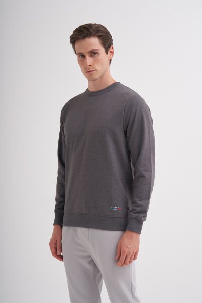 Cazador 24KCEEO05191 Antrasit Melanj Bisiklet Yaka Erkek Sweat