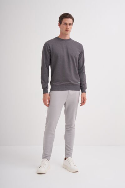 Cazador 24KCEEO05191 Antrasit Melanj Bisiklet Yaka Erkek Sweat