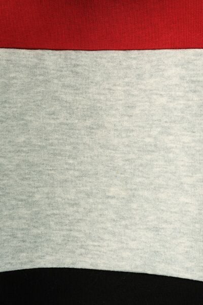Loft 2037267 Kırmızı Erkek Kabartma Loft Yazılı Kapüşonlu Kanguru Cepli Sweat