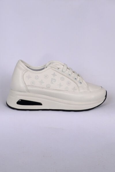 Pierre Cardin 54779 Yüksek Taban Deri Beyaz Kadın Günlük Ayakkabı