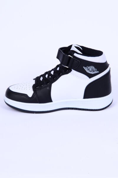 Walkway Sloga Hı F Deri Boğazlı Rahat Taban Siyah-Beyaz Günlük Unisex Çocuk Spor Ayakkabı