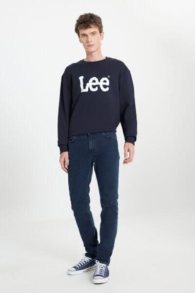 Lee L701162575 Rider Lacivert Normal Bel Düz Paça Kot Pantolon